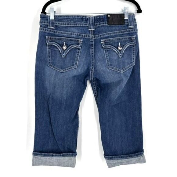 Vigoss Women's Mid-Rise Cuffed Fit Capri Jeans Blue Denim Medium Wash Size 9 - Picture 2 of 11
